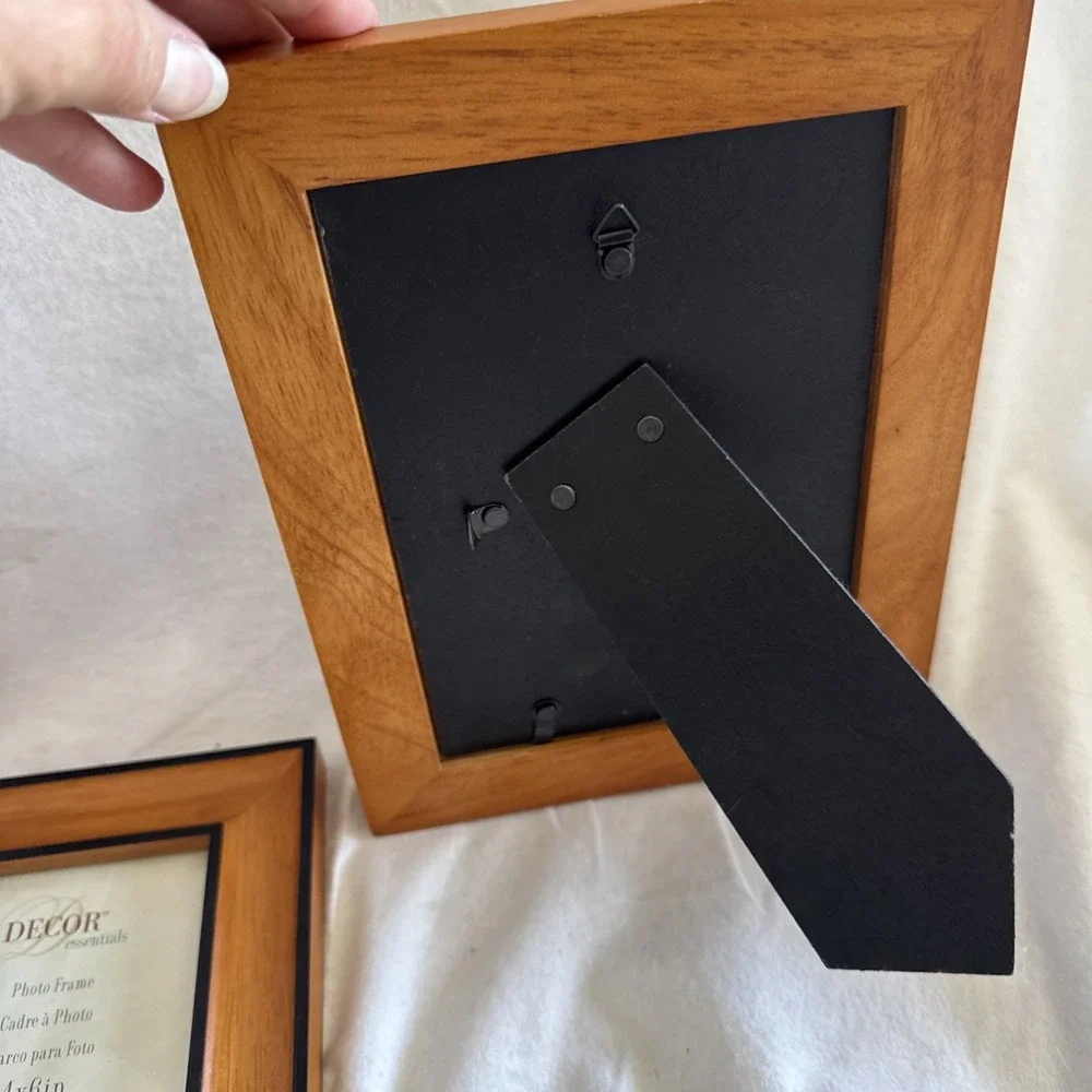 Solid Wood Deep PICTURE FRAMES Lot (2) Decor Essentials  5x7 & 4x6